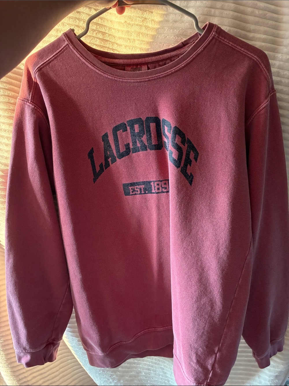Lacrosse Graphic Crewneck Sweatshirt - Dusty Rose